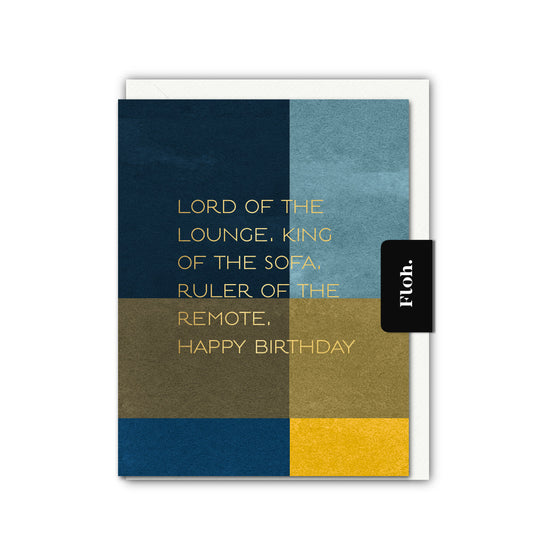 NEW! Lord of the Lounge (Colourblock) Card (Cello-Free) (available for dispatch from Jan 2026)