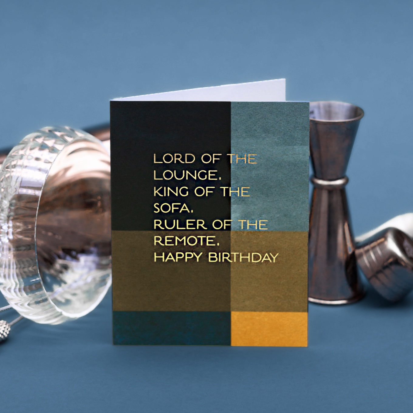 NEW! Lord of the Lounge (Colourblock) Card (Cello-Free)