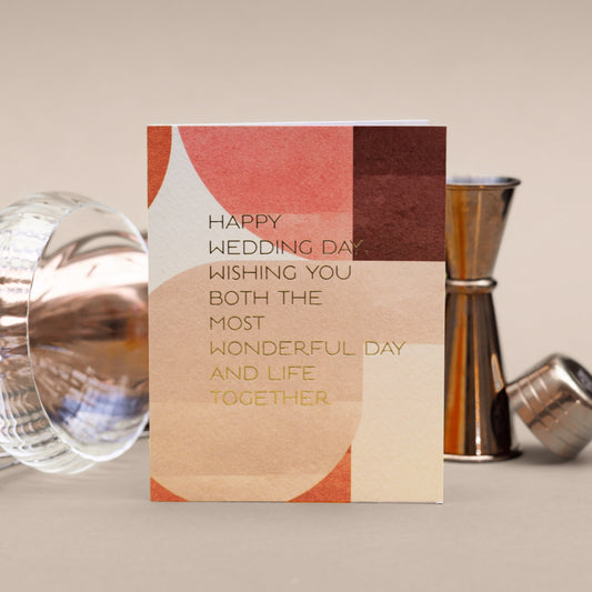 NEW! Happy Wedding Day (Colourblock) Card (Cello-Free)
