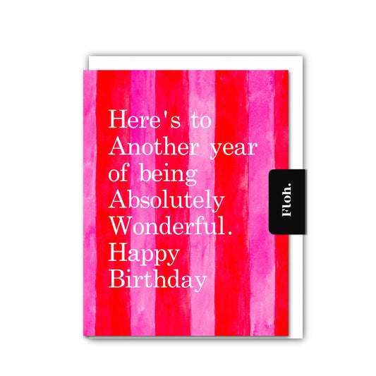 NEW! Heres to Another Year (Watermelon Stripes) Card (Cello-Free) (available for dispatch from Jan 2026)