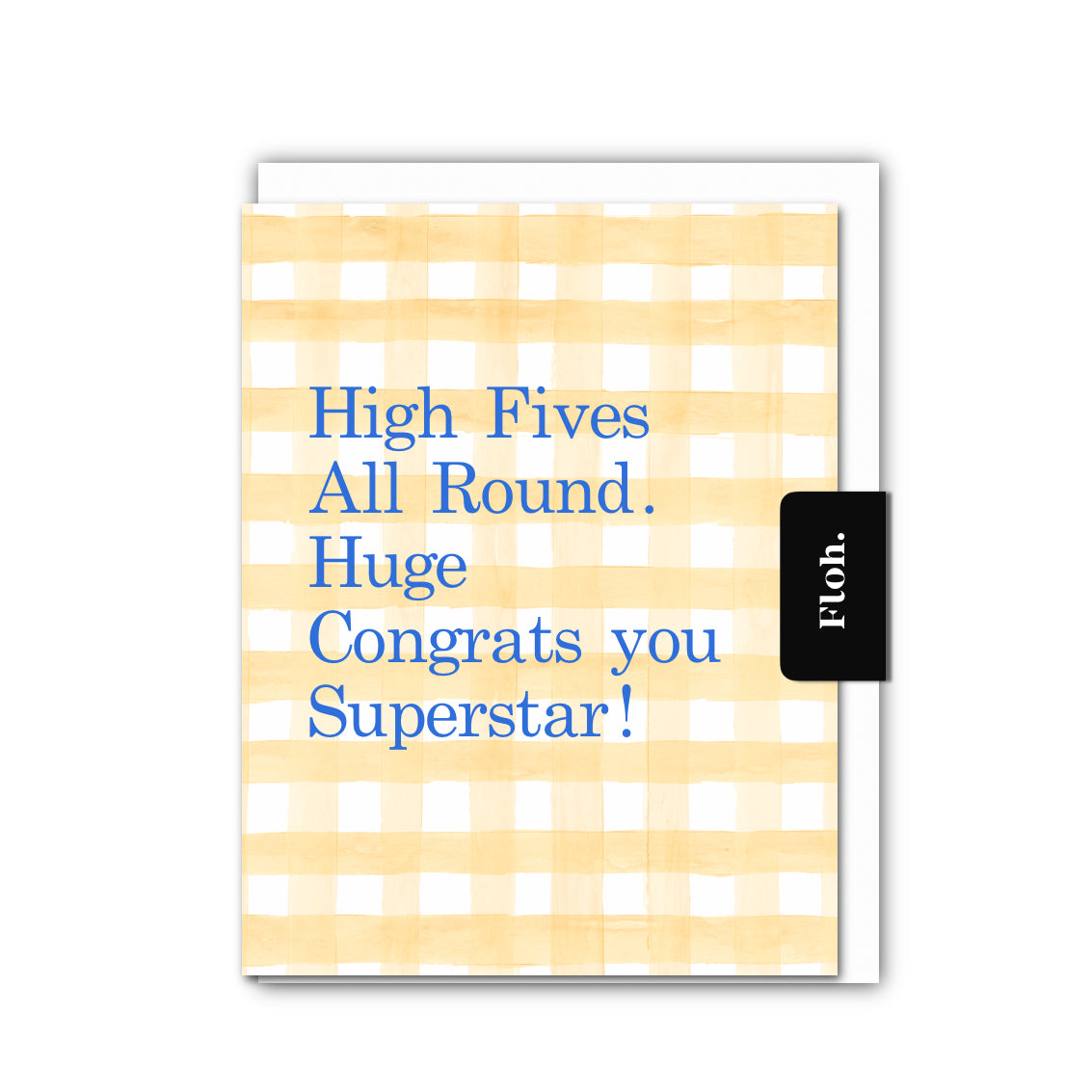 NEW! High Fives All Round (Lemon Gingham) Card (Cello-Free) (available for dispatch from Jan 2026)
