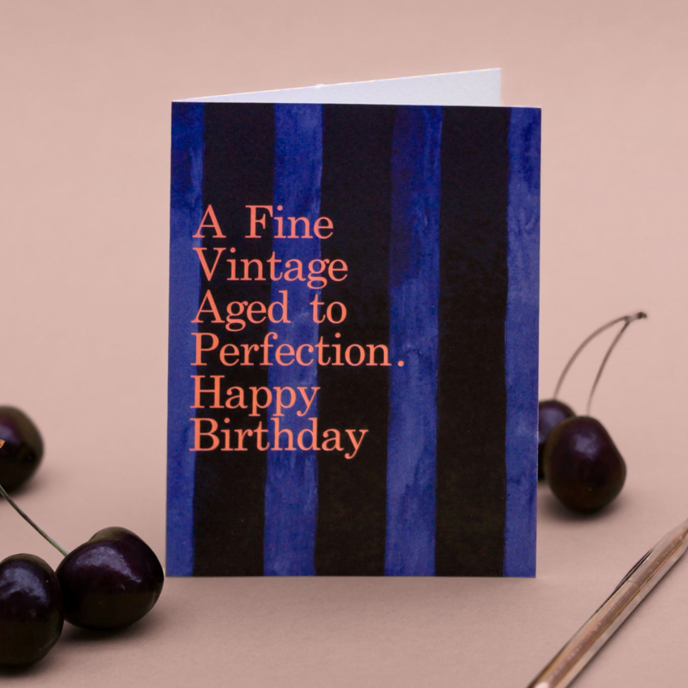 NEW! A Fine Vintage Aged to Perfection (Navy Stripes) Card (Cello-Free)