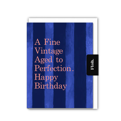 NEW! A Fine Vintage Aged to Perfection (Navy Stripes) Card (Cello-Free)