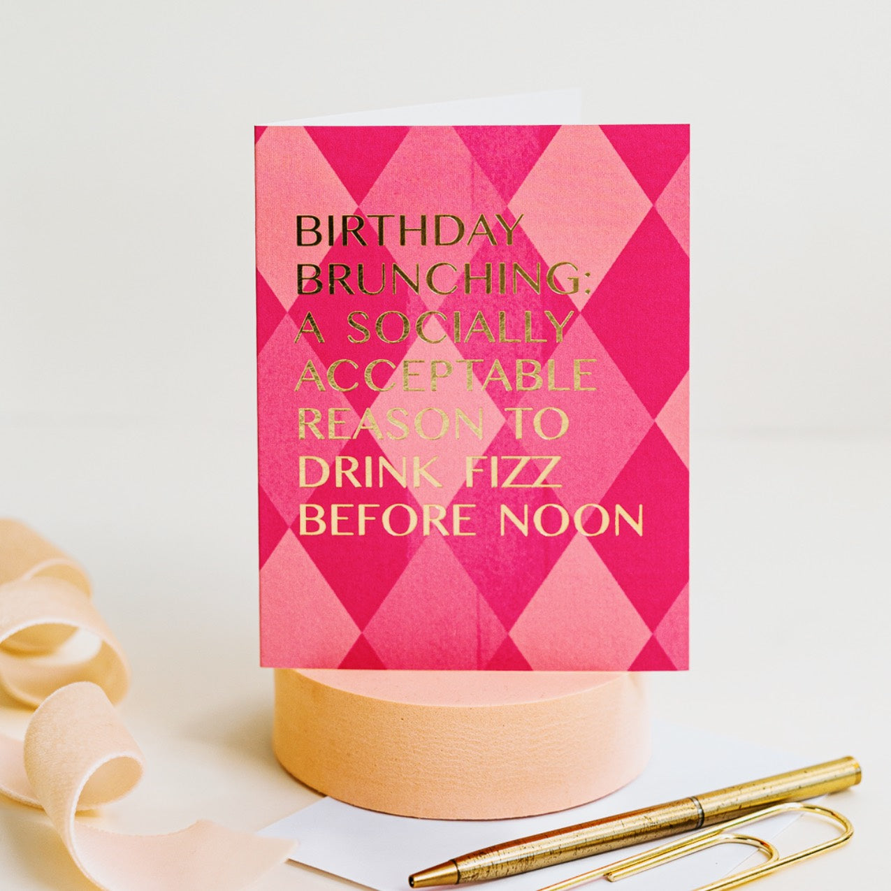NEW! Birthday Brunching (Harlequin) Card (Cello-Free)