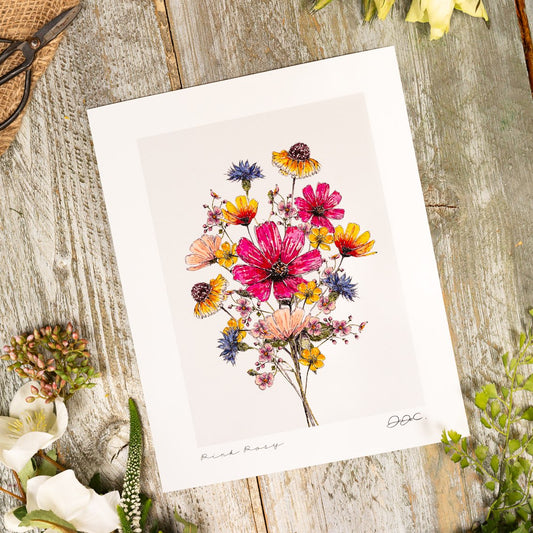 Pink Posy 10x12" Fine Art Print