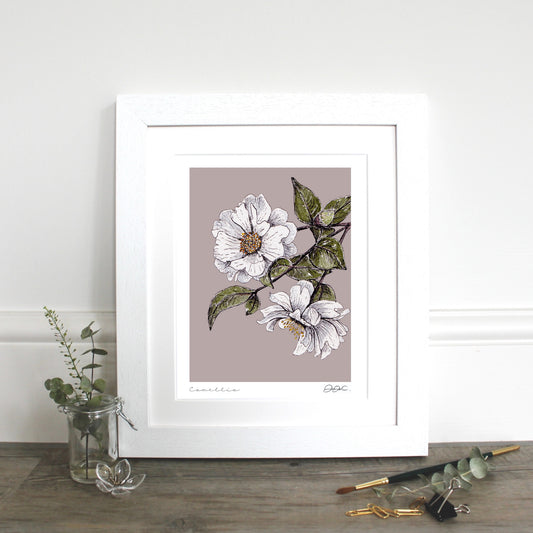 Camellia 10x12" Mounted Fine Art Print