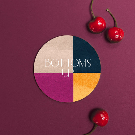 NEW! Bottoms Up (Colour Block) Round Coaster