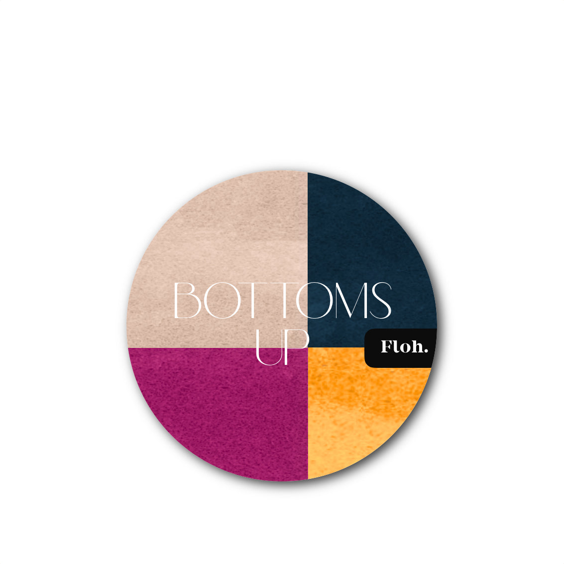 NEW! Bottoms Up (Colour Block) Round Coaster (available for dispatch from Jan 2026)
