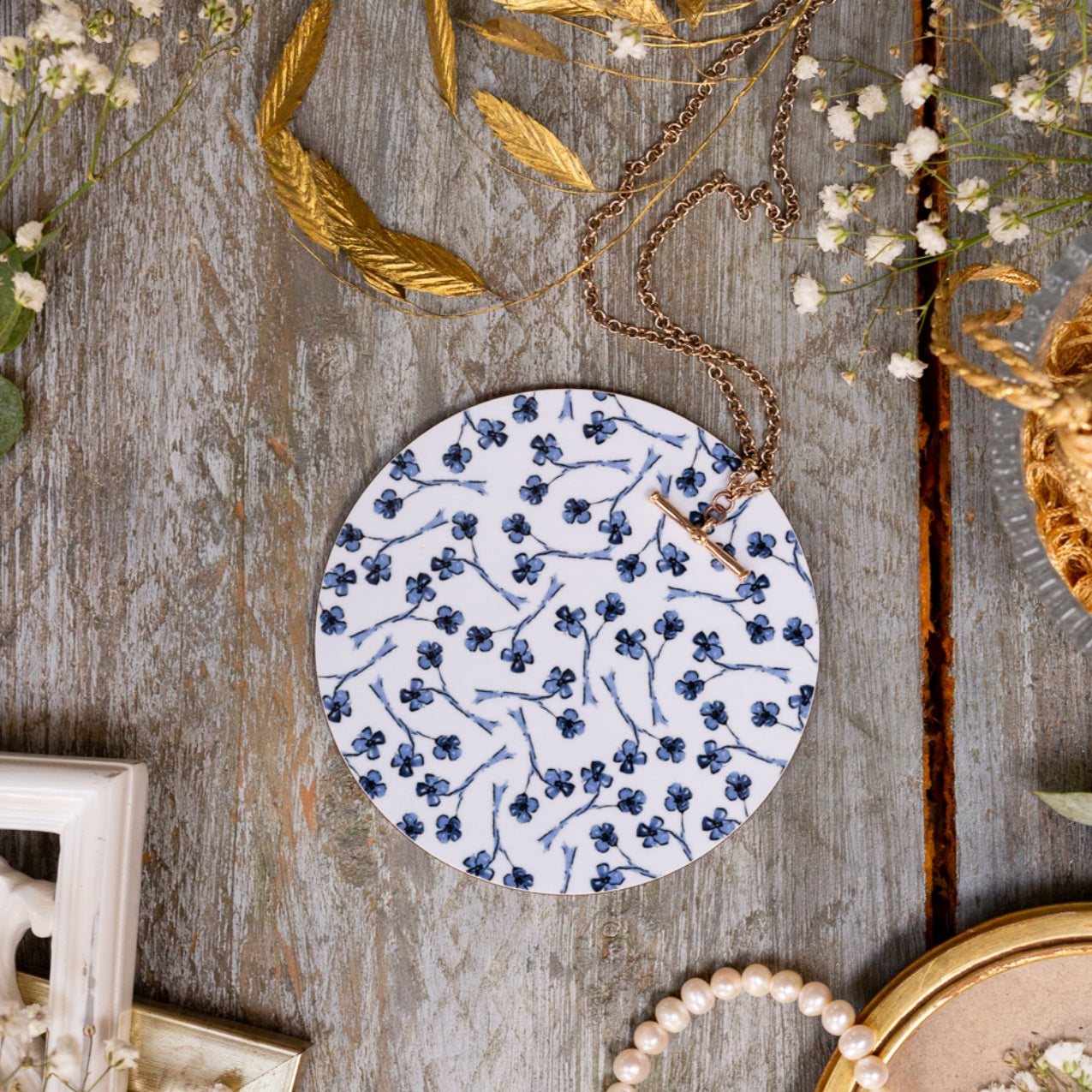 NEW! Chateau (Forget Me Nots) Round Coaster