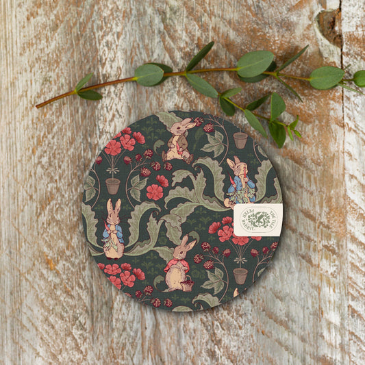 NEW! Peter Rabbit "The Vegetable Thief" (Noir) Round Coaster  (available for dispatch from Feb 2026)
