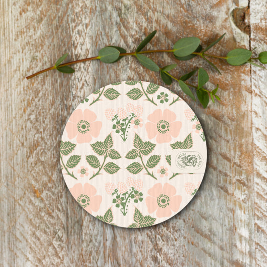 NEW! Flopsy Bunny "Blackberries & Roses" Round Coaster  (available for dispatch from Feb 2026)