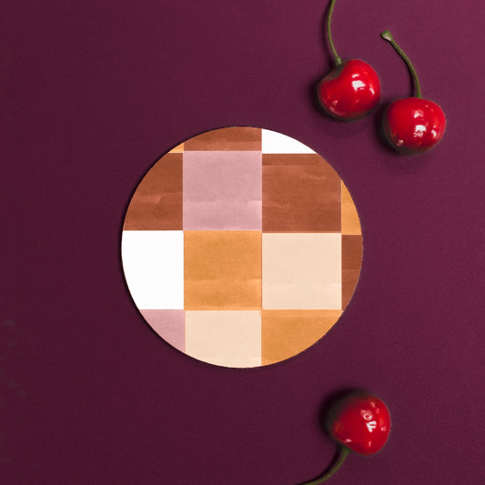 NEW! Gingerbread (Checkerboard) Round Coaster (available for dispatch from August 2026)