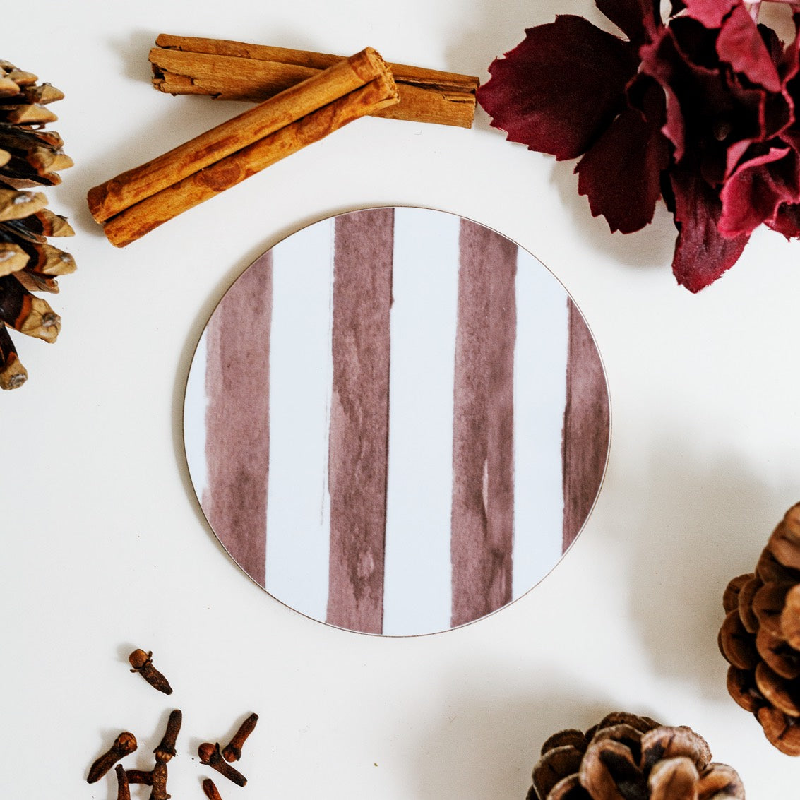 NEW! Mocha (Stripes) Round Coaster (available for dispatch from August 2026)