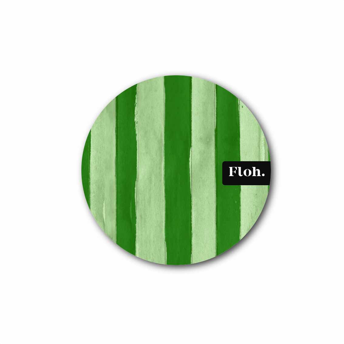 NEW! Fern & Moss Green (Stripes) Round Coaster (available for dispatch from July 2026)