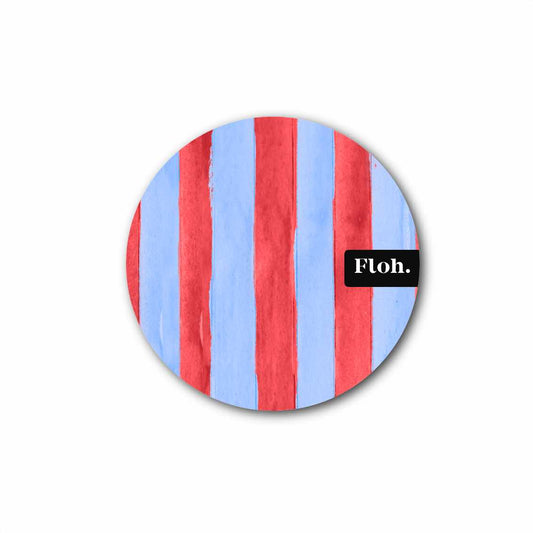 NEW! Sky Blue & Coral (Stripes) Round Coaster (available for dispatch from July 2026)