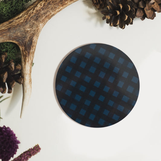 NEW! Midnight (Check) Round Coaster