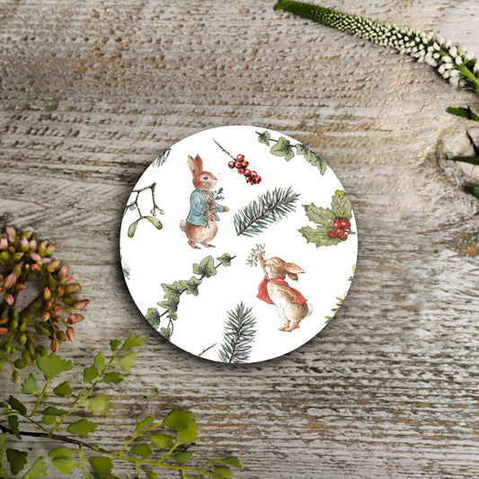 NEW! Peter Rabbit "A Christmas Wish" (Pure) Round Coaster (available for dispatch from August 2026)