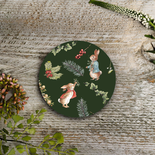 NEW! Peter Rabbit "A Christmas Wish" (Green) Round Coaster (available for dispatch from August 2026)
