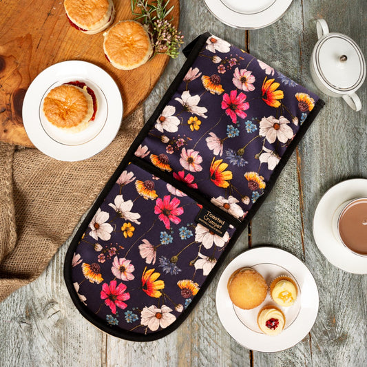 The Regency Gardens (Noir) Cotton Double Oven Glove