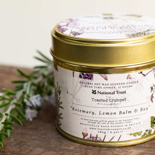 Rosemary, Lemon Balm & Bay Candle in a Matt Gold Tin