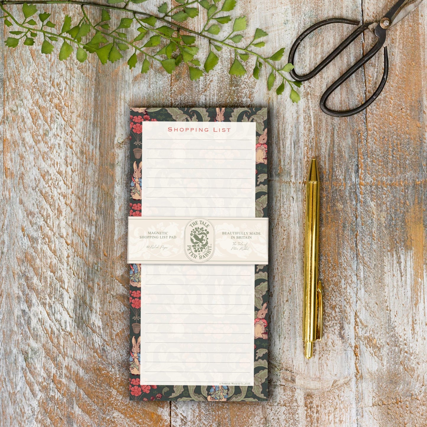 NEW! Peter Rabbit "The Vegetable Thief" (Noir) Magnetic Shopping List  (available for dispatch from Feb 2026)