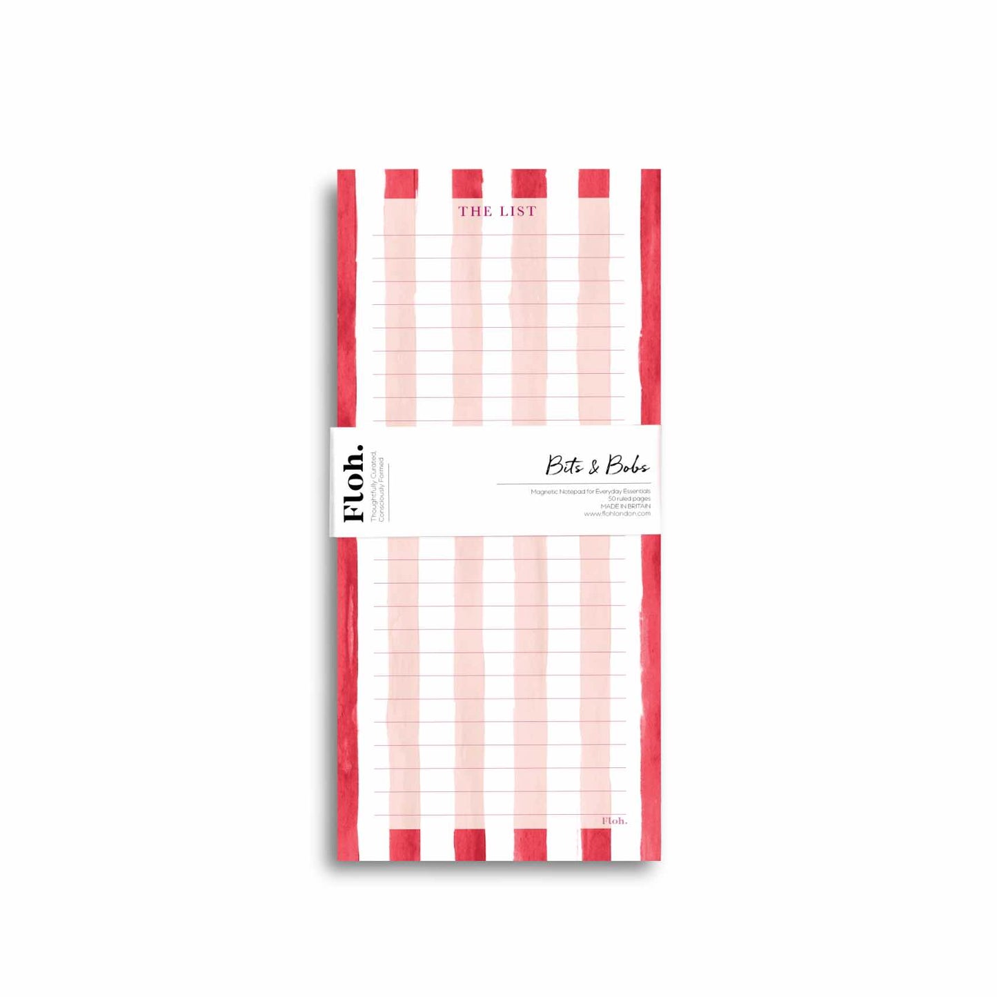 NEW! Crimson (Stripes) Magnetic Shopping List (available for dispatch from August 2026)
