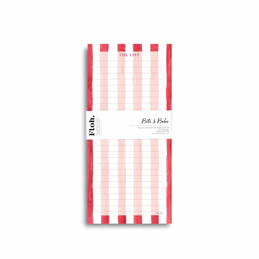 NEW! Crimson (Stripes) Magnetic Shopping List (available for dispatch from August 2026)