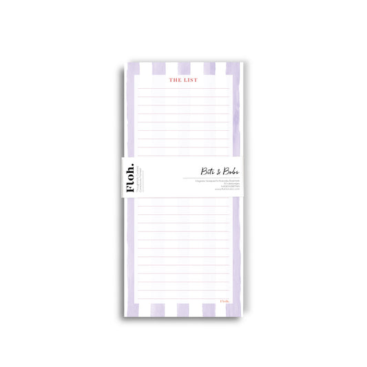 NEW! Lavender (Stripes) Magnetic Shopping List (available for dispatch from January 2027)