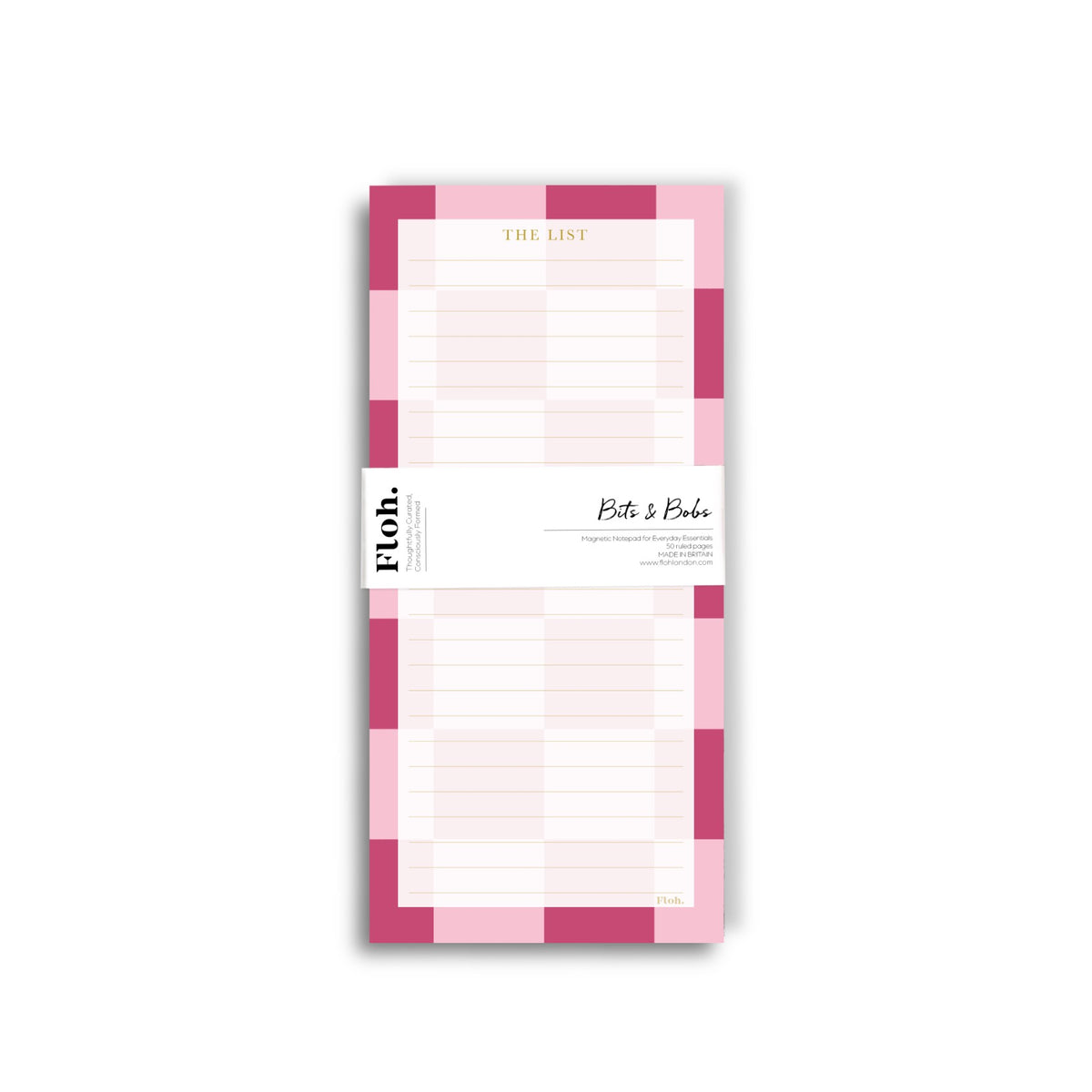 NEW! Pomegranate (Checkerboard) Magnetic Shopping List (available for dispatch from January 2027)