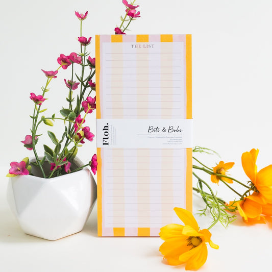 NEW! Mango & Peach (Stripes) Magnetic Shopping List