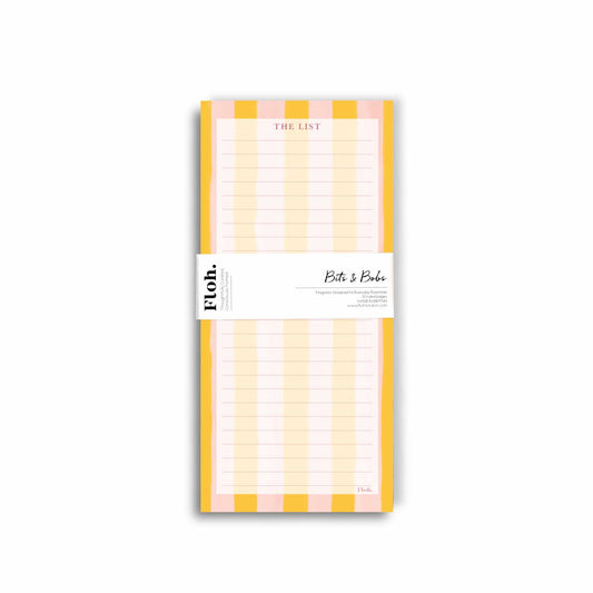 NEW! Mango & Peach (Stripes) Magnetic Shopping List (available for dispatch from May 2026)