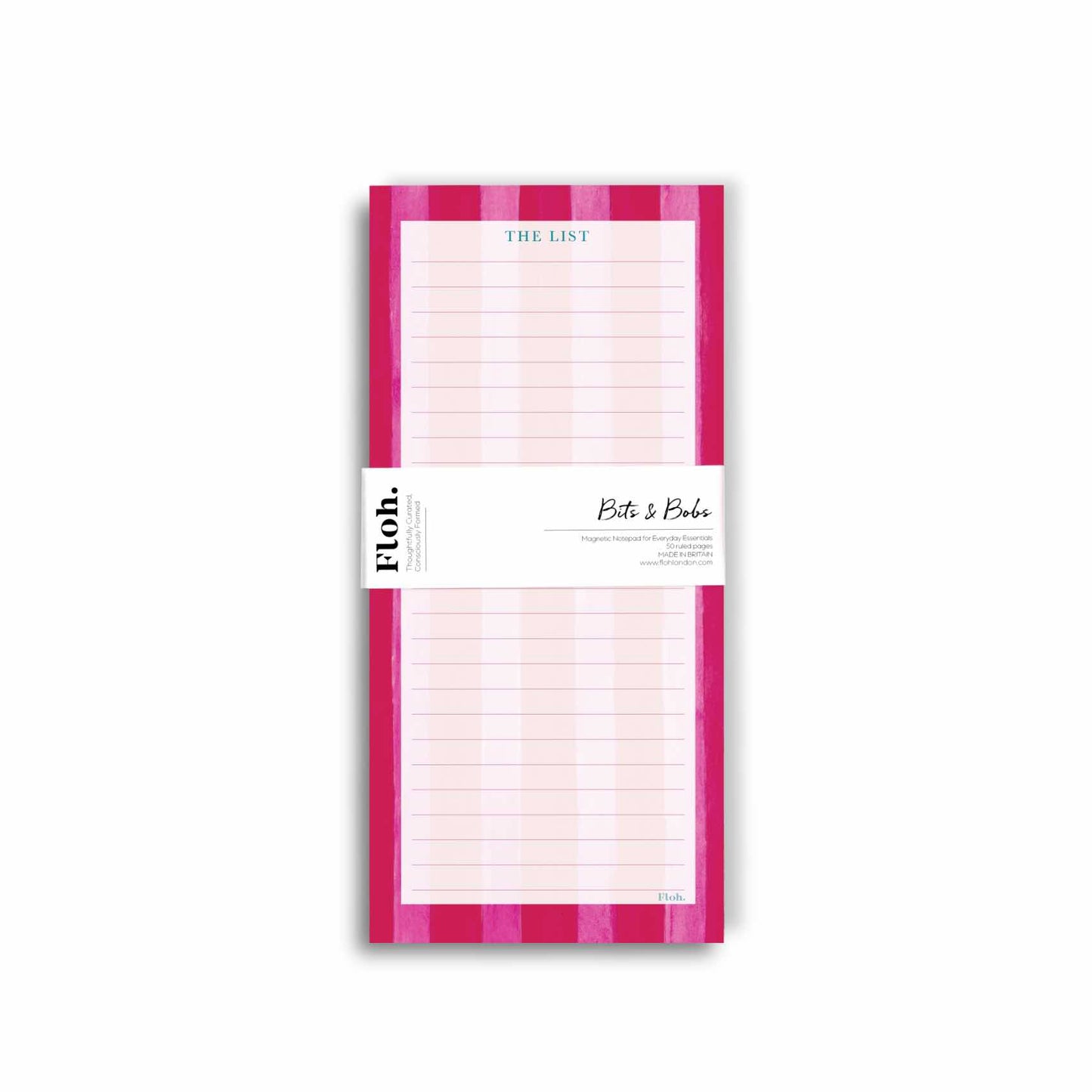 NEW! Raspberry & Cherry (Stripes) Magnetic Shopping List (available for dispatch from May 2026)