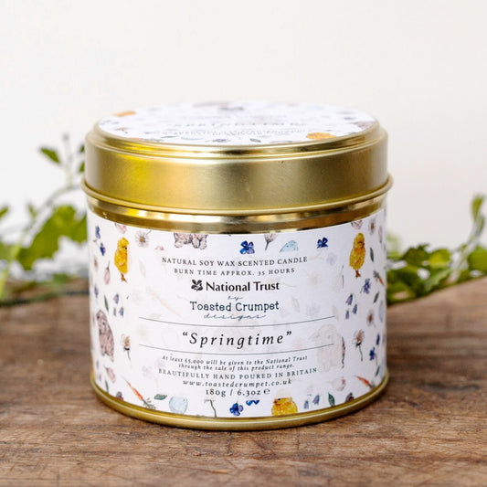 Springtime Candle in a Matt Gold Tin