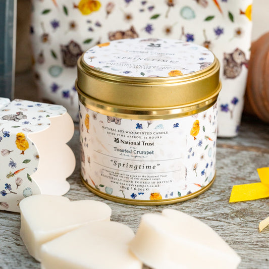 Springtime Candle in a Matt Gold Tin