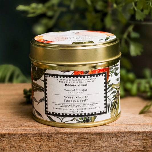 NEW! Nectarine & Sandalwood Candle in a Matt Gold Tin