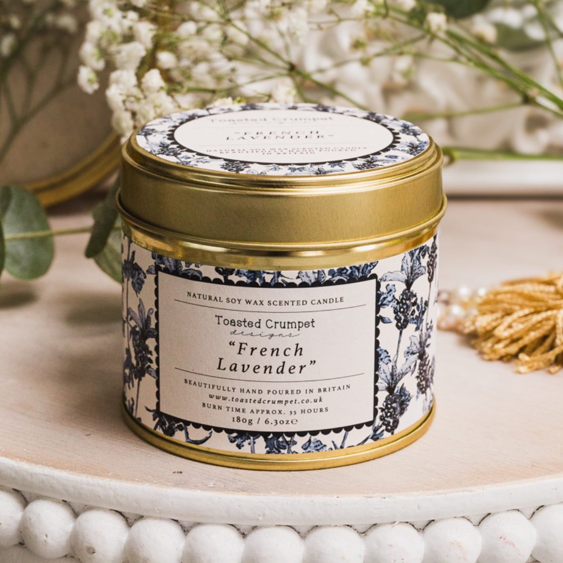 NEW! French Lavender Candle in a Matt Gold Tin