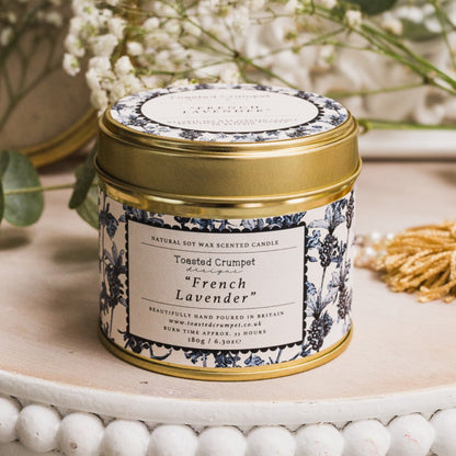 NEW! French Lavender Candle in a Matt Gold Tin
