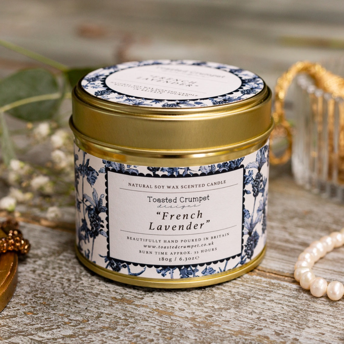 NEW! French Lavender Candle in a Matt Gold Tin