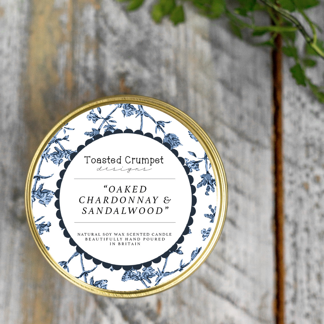 NEW! Oaked Chardonnay & Sandalwood Candle in a Matt Gold Tin (available for dispatch from Jan 2026)