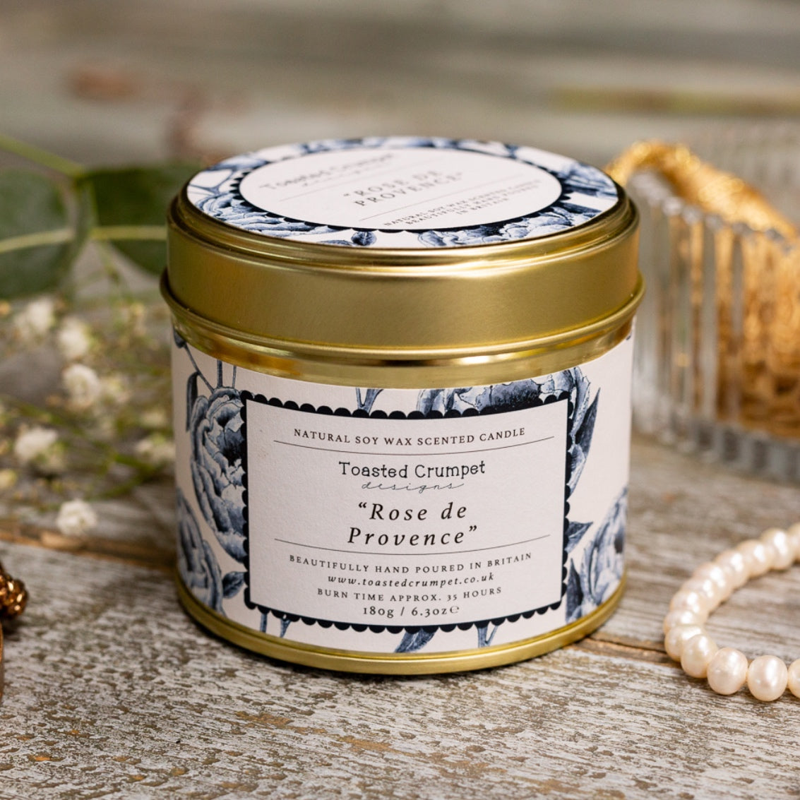 NEW! Rose de Provence Candle in a Matt Gold Tin