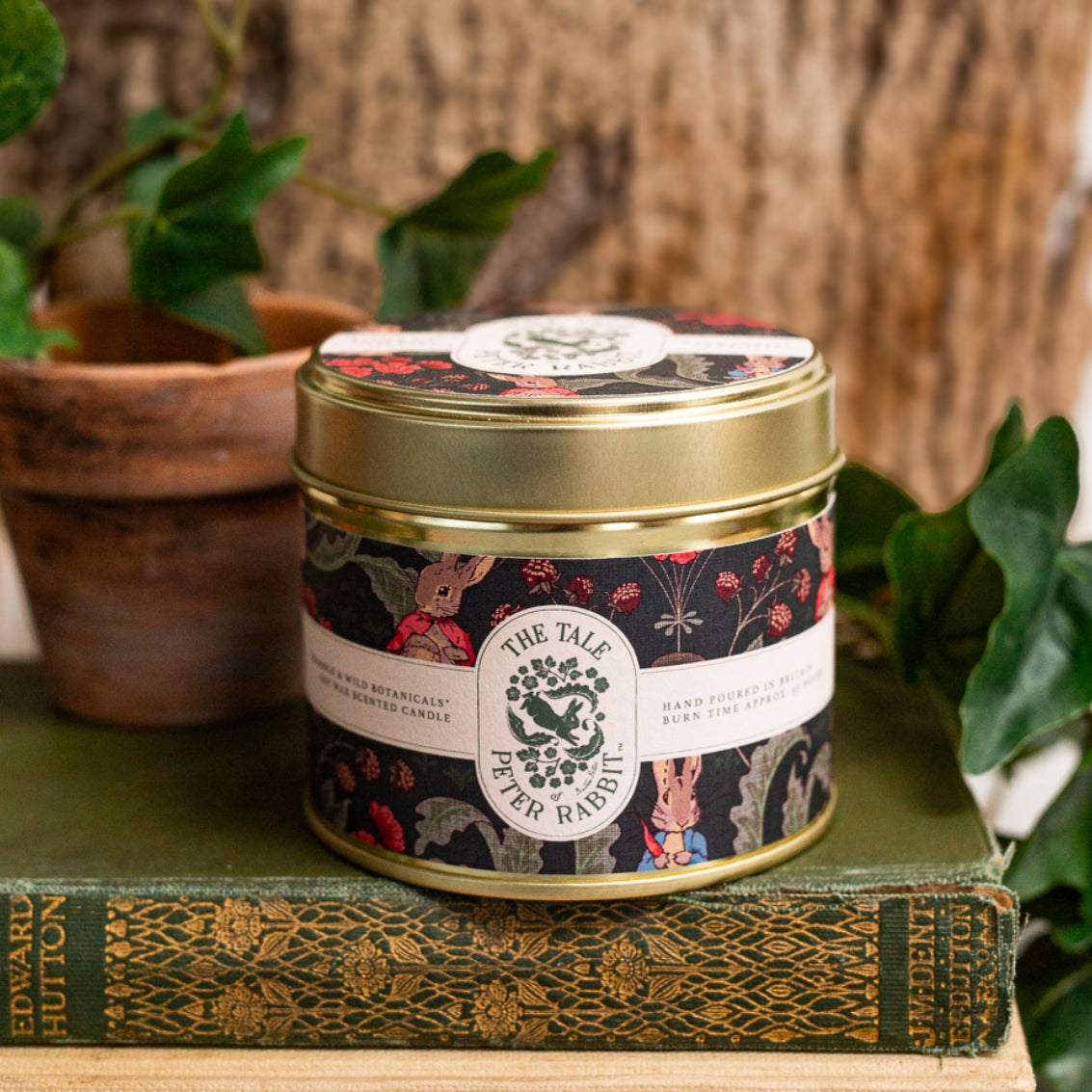 NEW! Peter Rabbit "Bramble & Wild Botanicals" Candle in a Matt Gold Tin