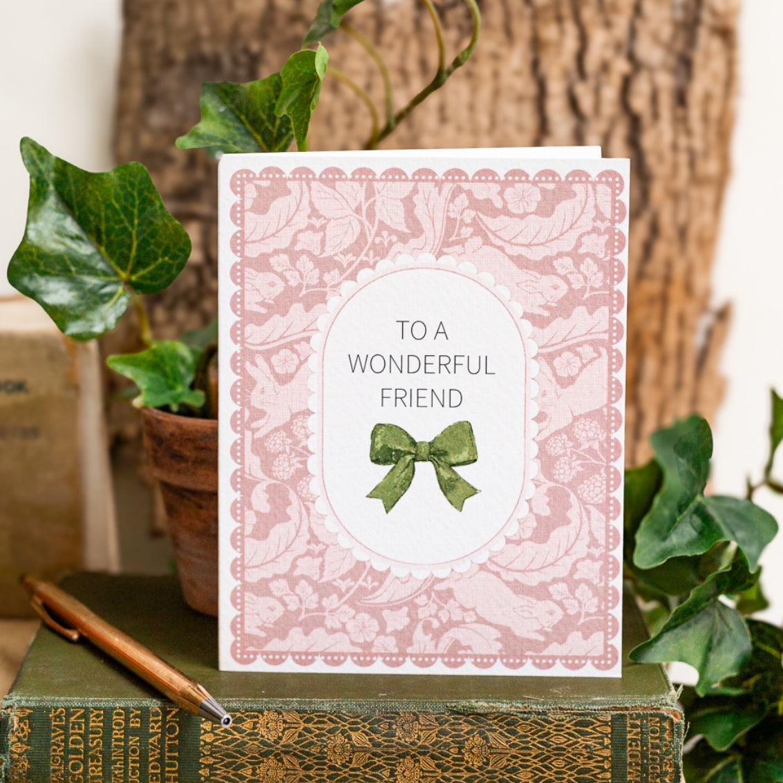 NEW! Wonderful Friend (The Vegetable Thief Pink) Card (Cello-Free)