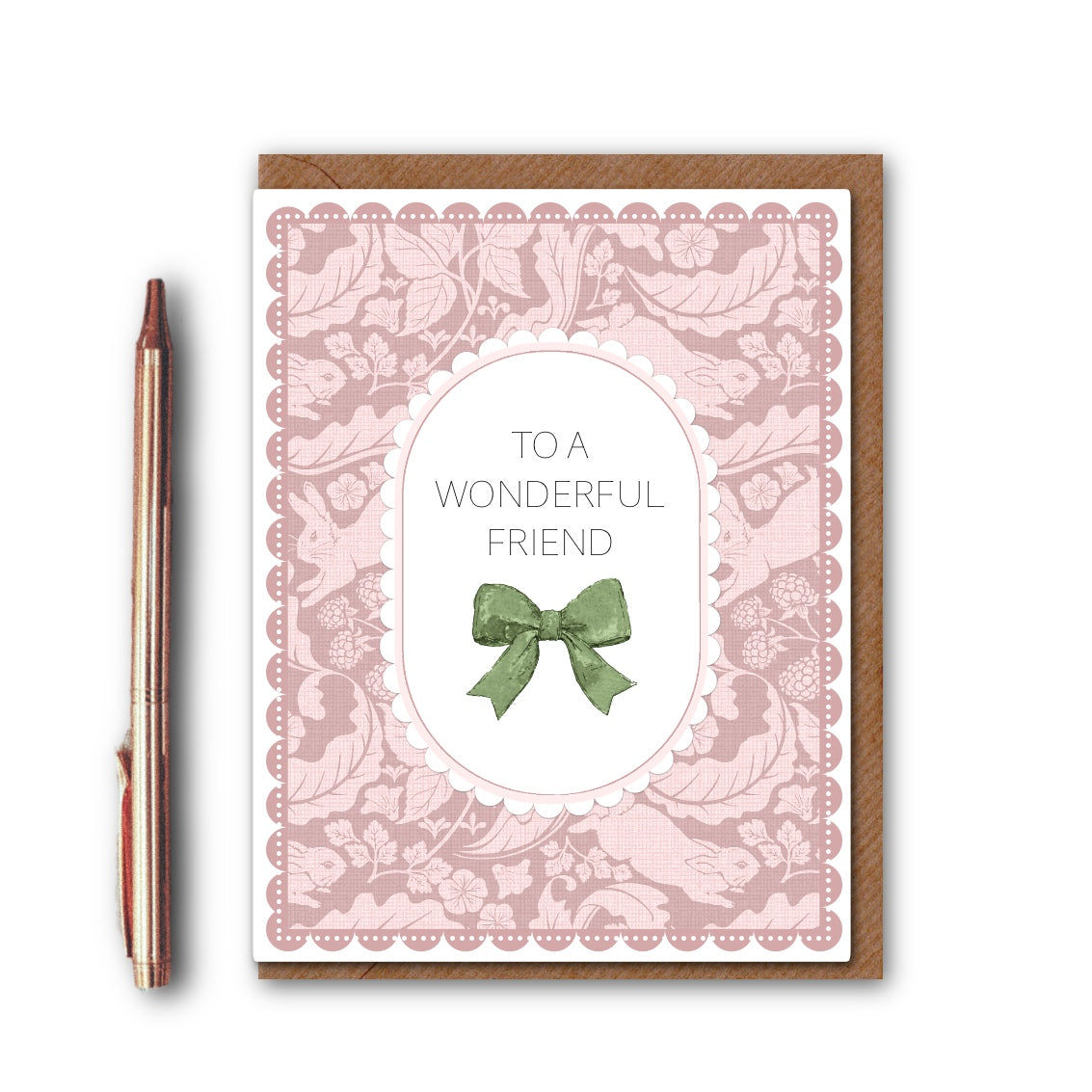 NEW! Wonderful Friend (The Vegetable Thief Pink) Card (Cello-Free)