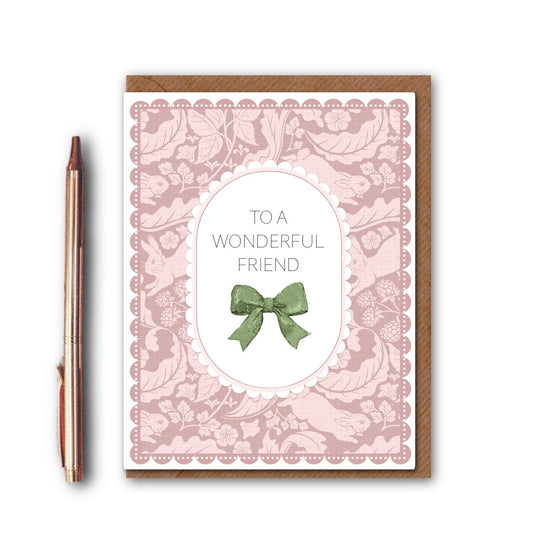 NEW! Wonderful Friend (The Vegetable Thief Pink) Card (Cello-Free)  (available for dispatch from Feb 2026)