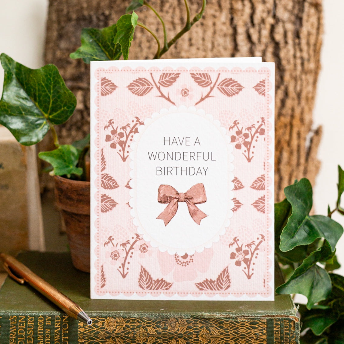 NEW! Have a Wonderful Birthday (Blackberries & Roses Pink) Card (Cello-Free)