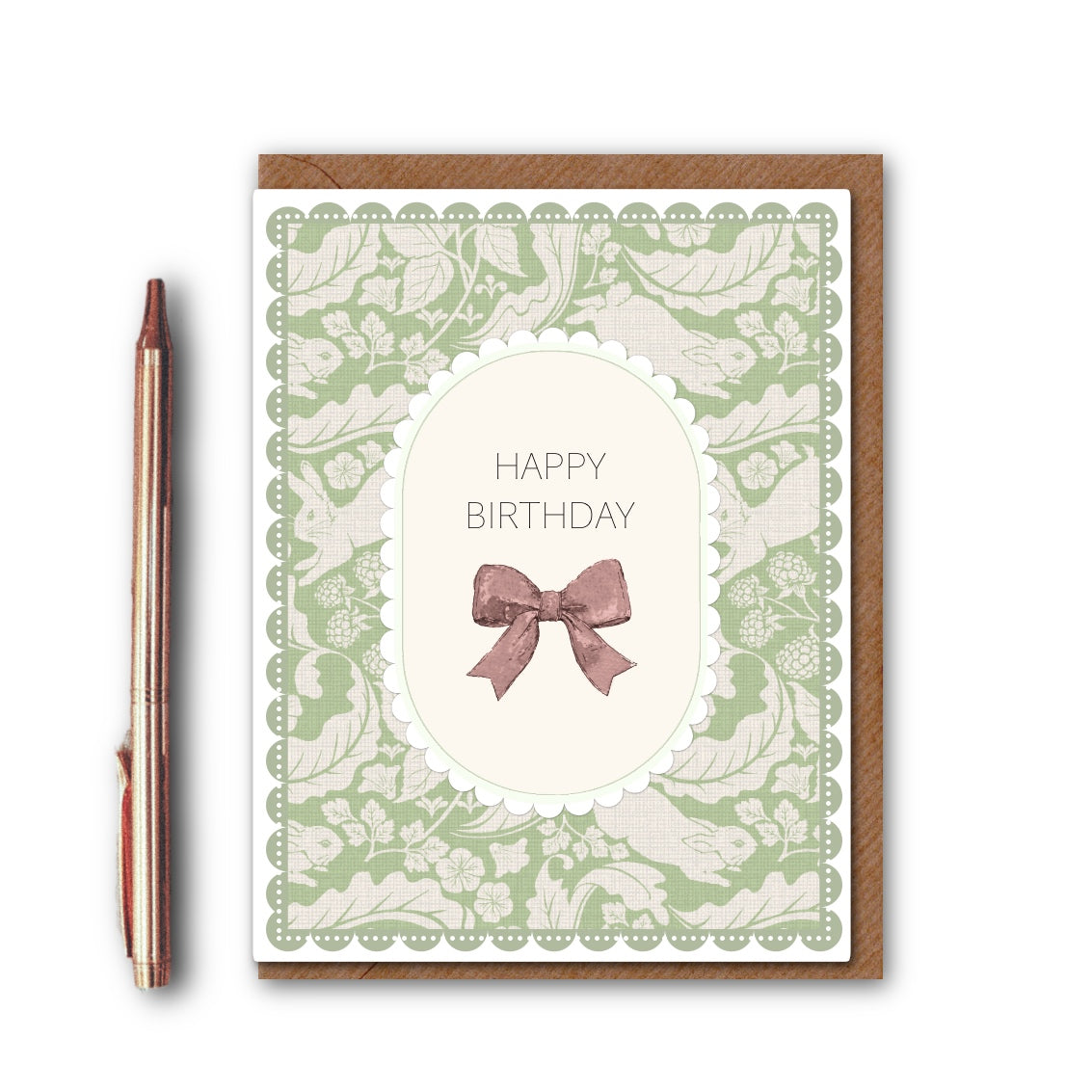NEW! Happy Birthday (The Vegetable Thief Sage Green) Card (Cello-Free)