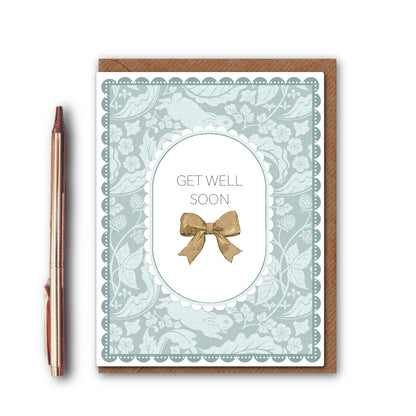 NEW! Get Well Soon (The Vegetable Thief Blue) Card (Cello-Free)
