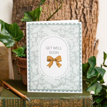 NEW! Get Well Soon (The Vegetable Thief Blue) Card (Cello-Free)
