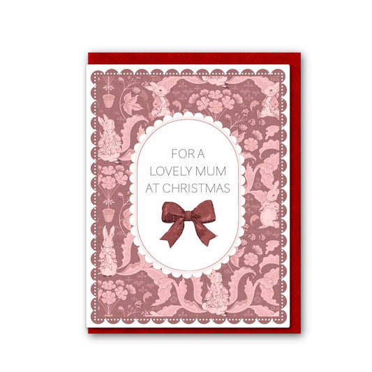 NEW! Lovely Mum at Christmas (The Vegetable Thief Pink) Card (Cello-Free) (available for dispatch from August 2026)