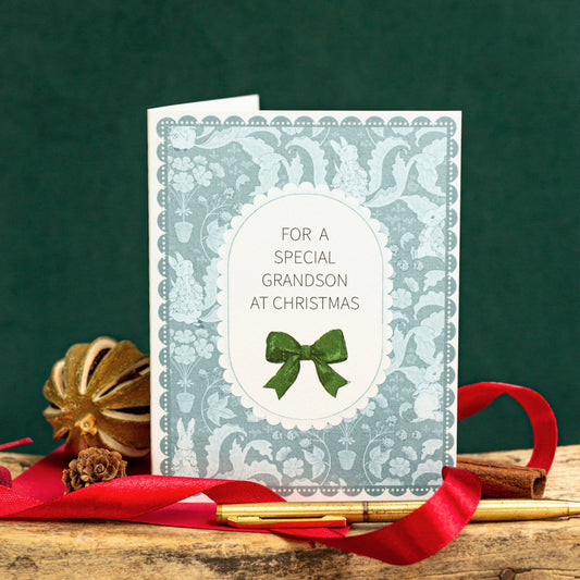 NEW! Grandson at Christmas (The Vegetable Thief Blue) Card (Cello-Free) (available for dispatch from August 2026)